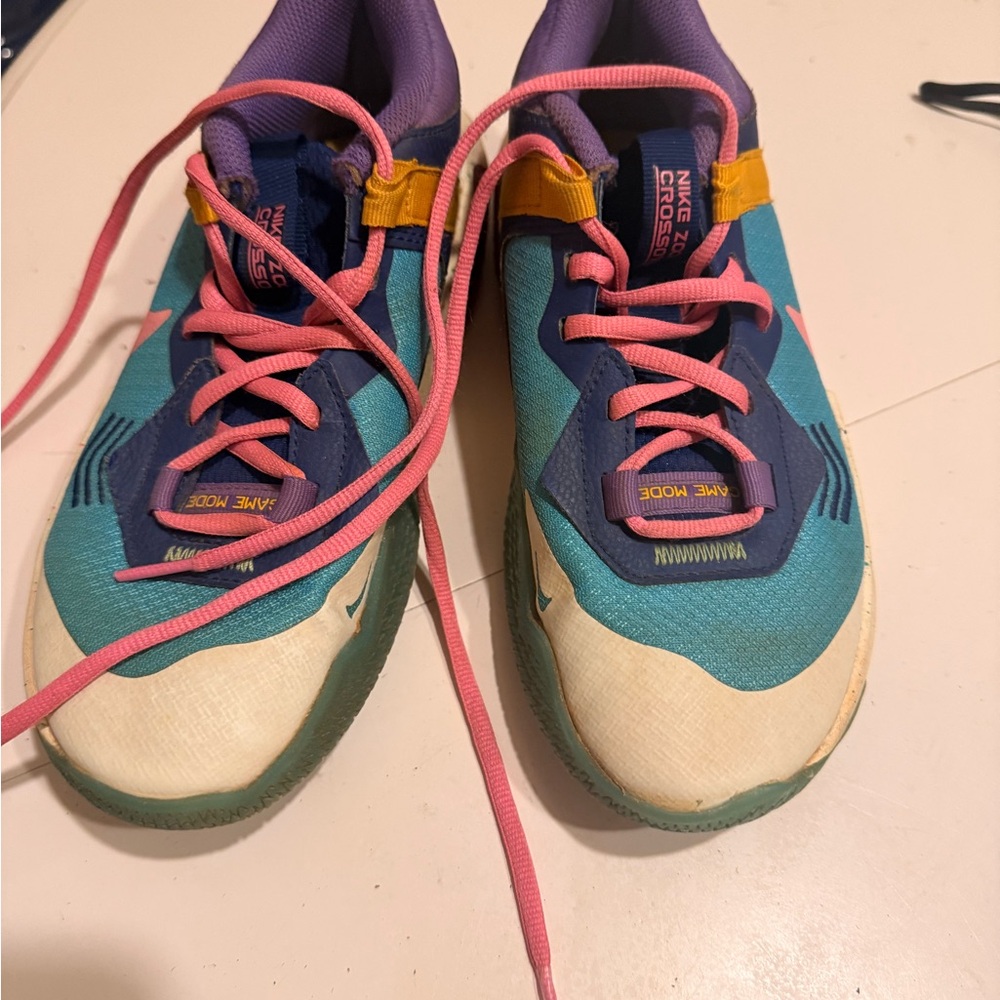 Nike Kids' Teal and Purple basketball Sneakers